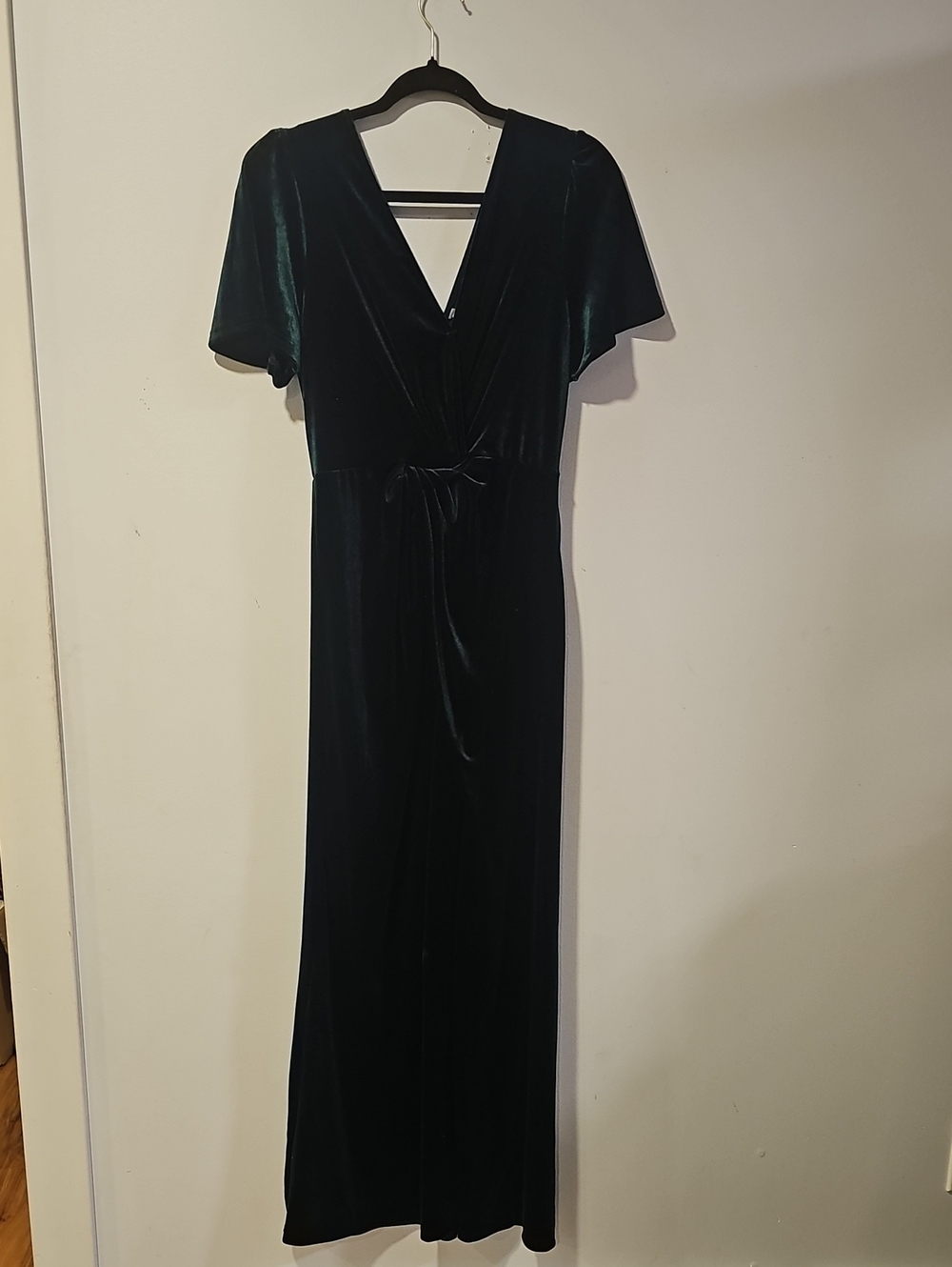 Large green velvet dress